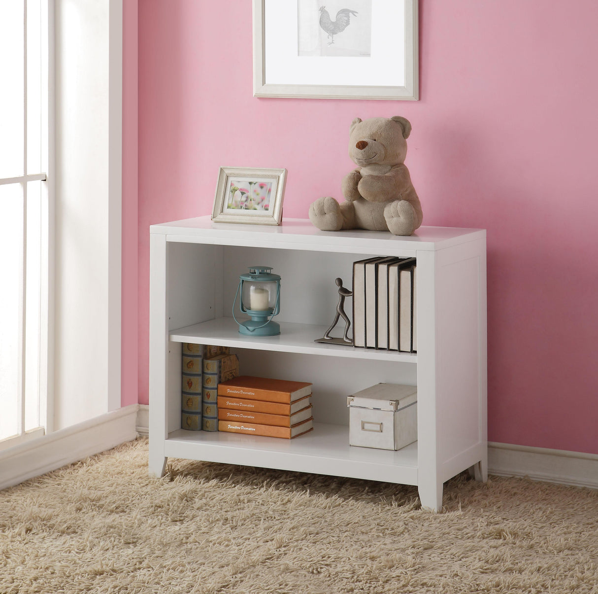 Lacey White Bookcase - galleria furniture outlet
