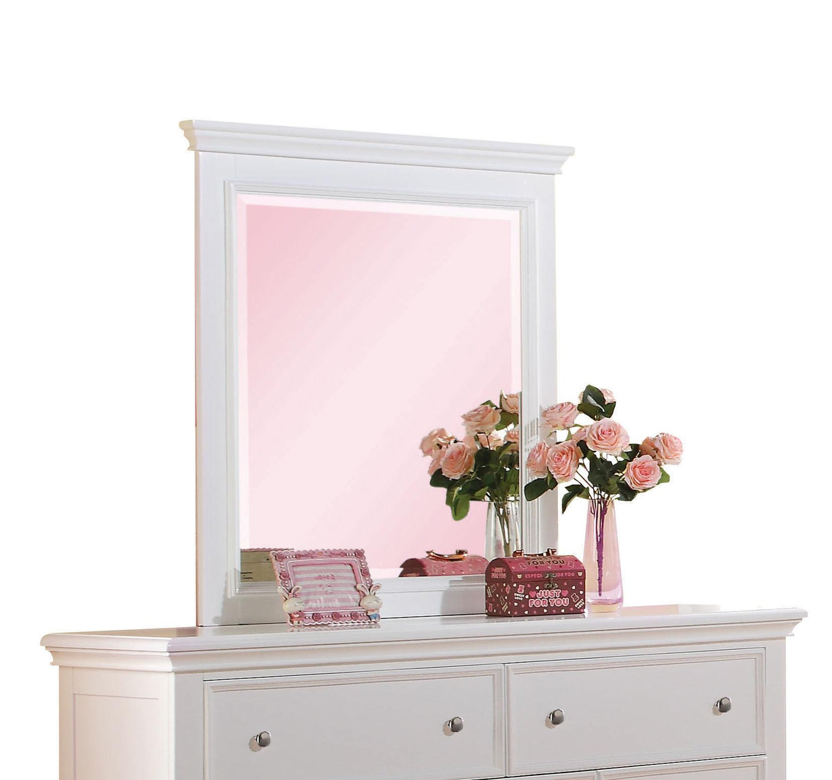 Lacey White Mirror - galleria furniture outlet