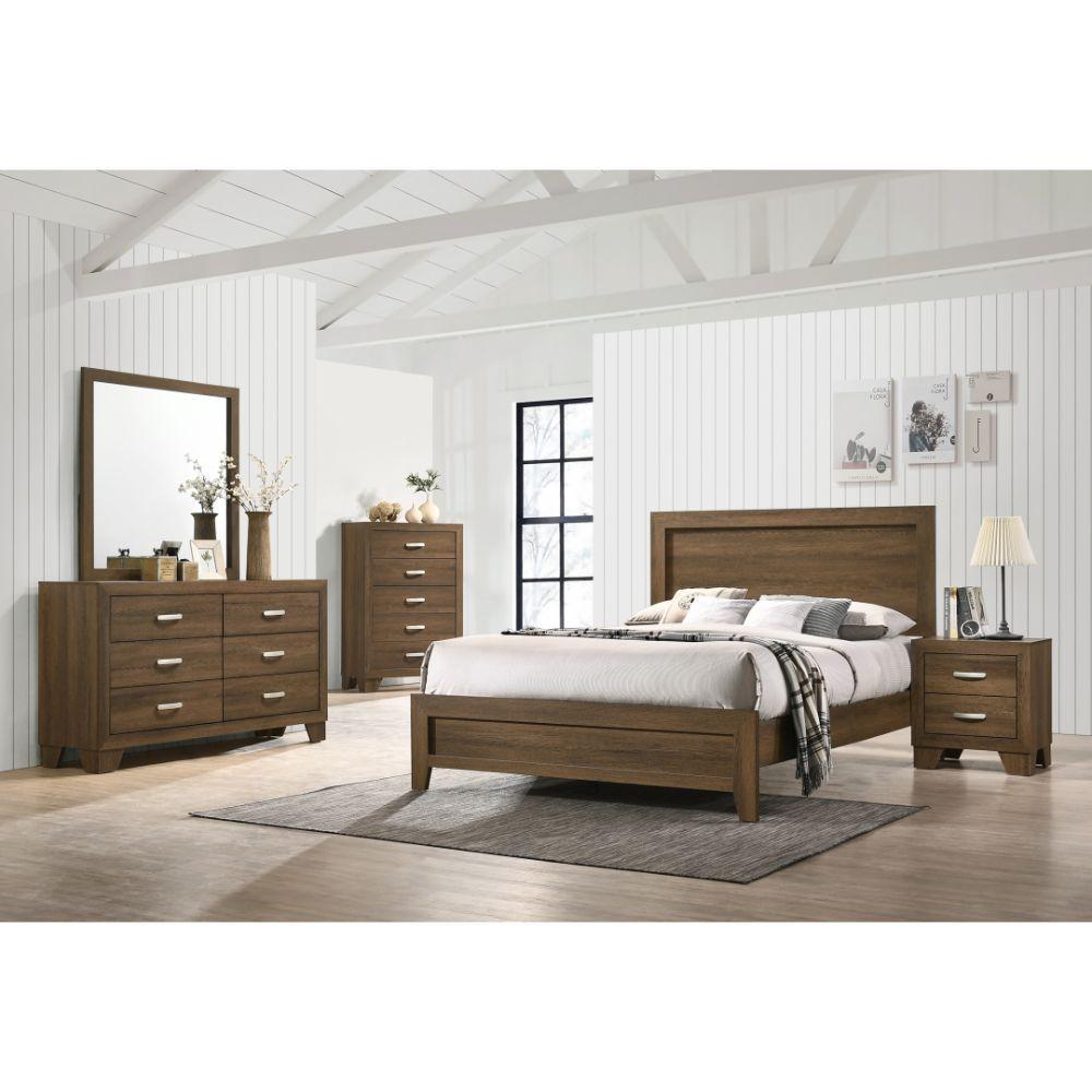 Miquell - Queen Bed - Brown, Light - 84" - galleria furniture outlet