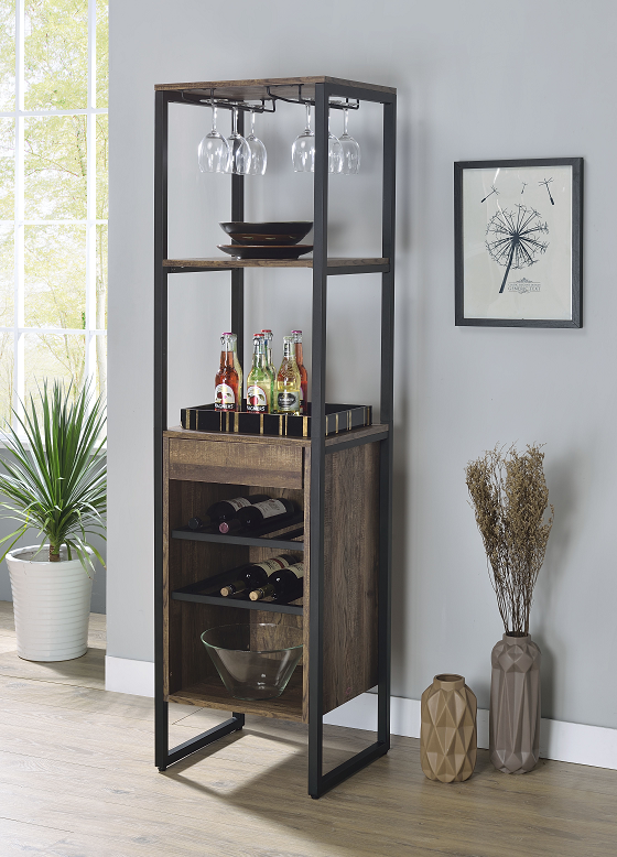 Narik Weathered Oak Wine Rack - galleria furniture outlet