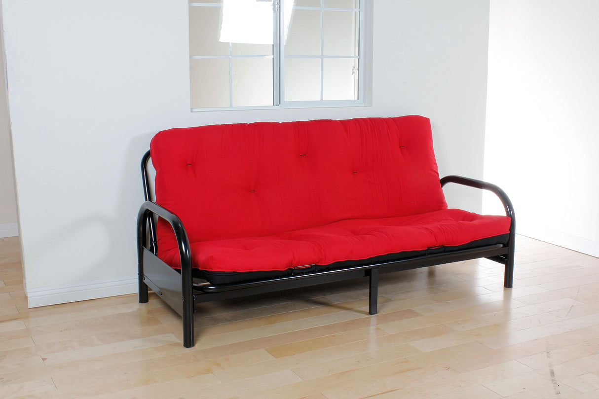 Nabila Red & Black Full Futon Mattress, 6"H - galleria furniture outlet