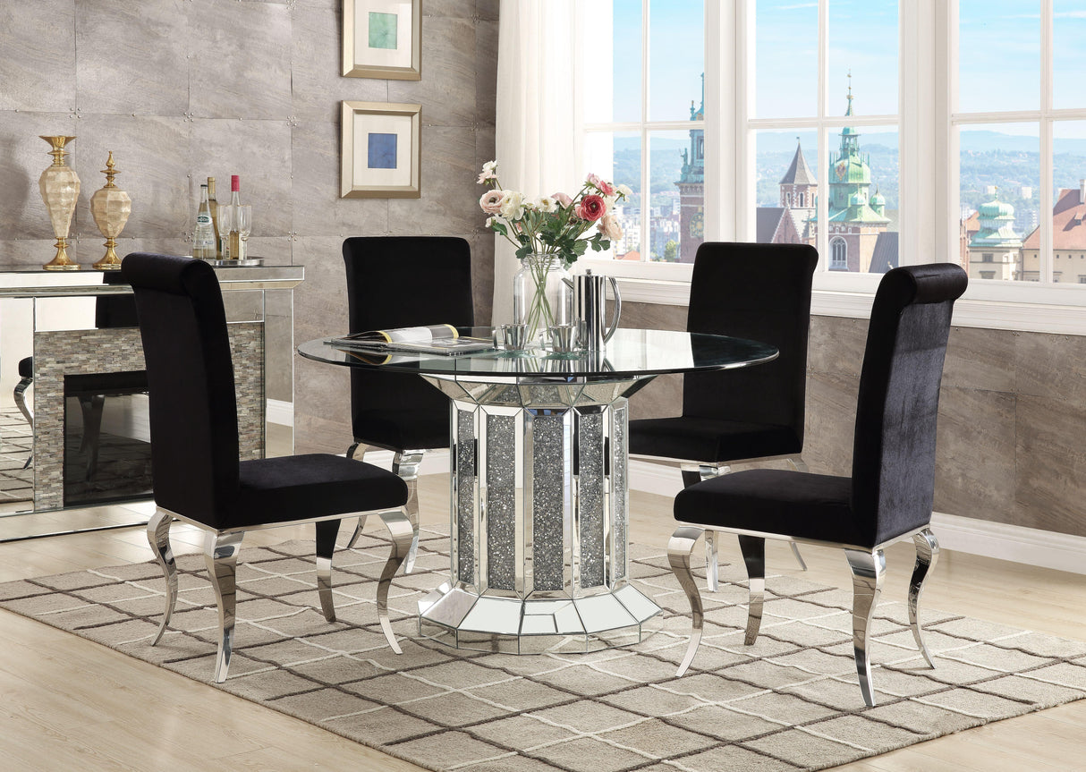 Noralie Mirrored & Faux Diamonds Dining Table - galleria furniture outlet