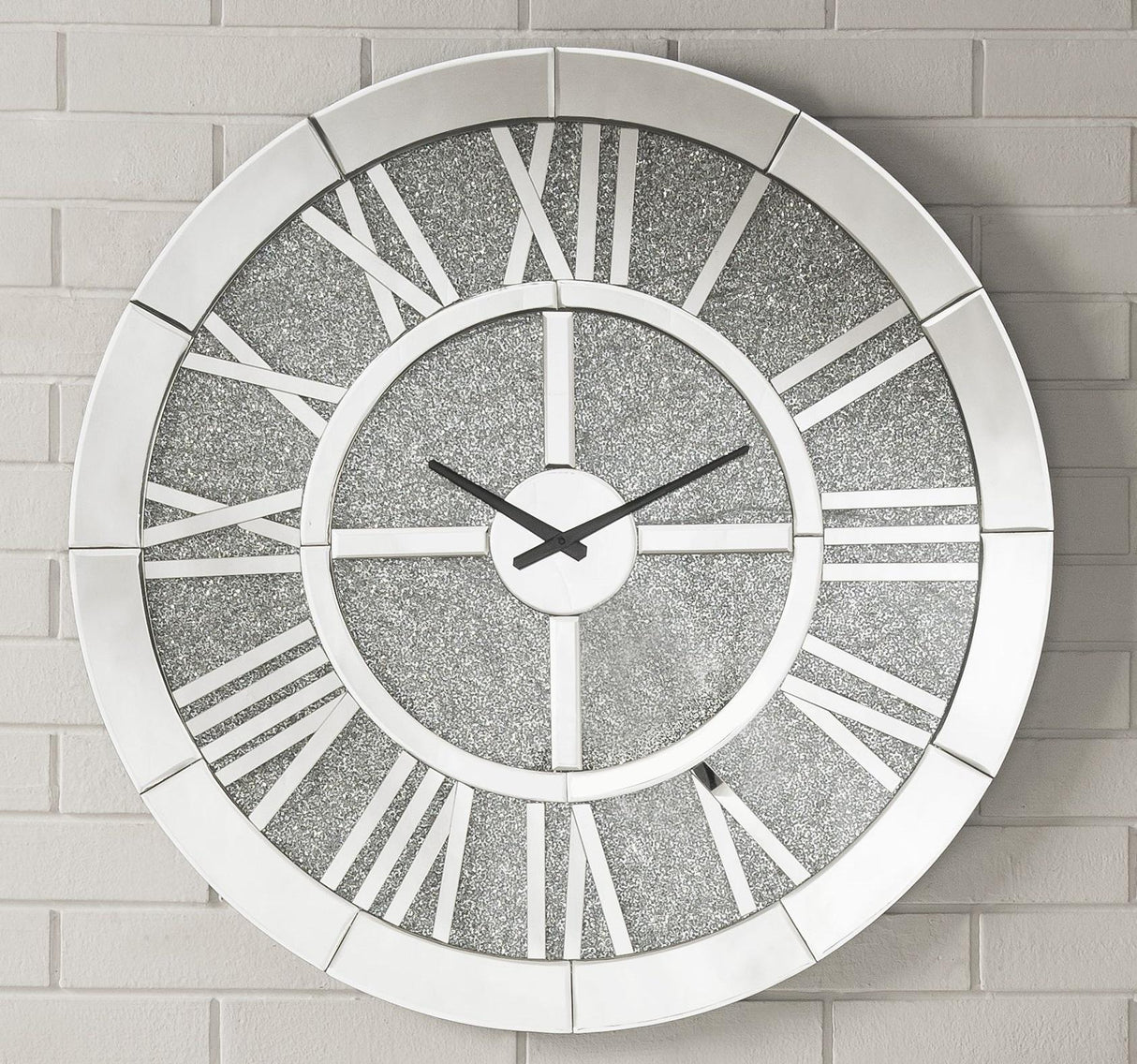 Nowles Mirrored Wall Clock - galleria furniture outlet