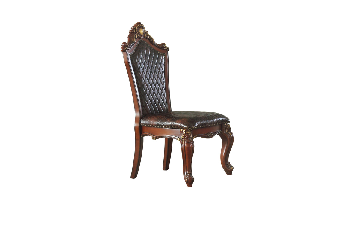 Picardy Cherry Oak & PU Side Chair - galleria furniture outlet