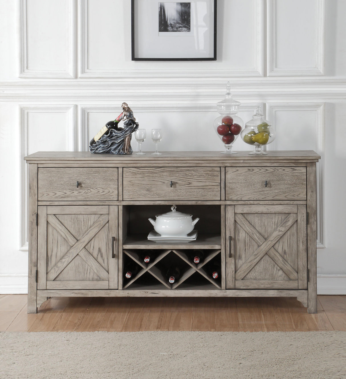 Rocky Gray Oak Server - galleria furniture outlet