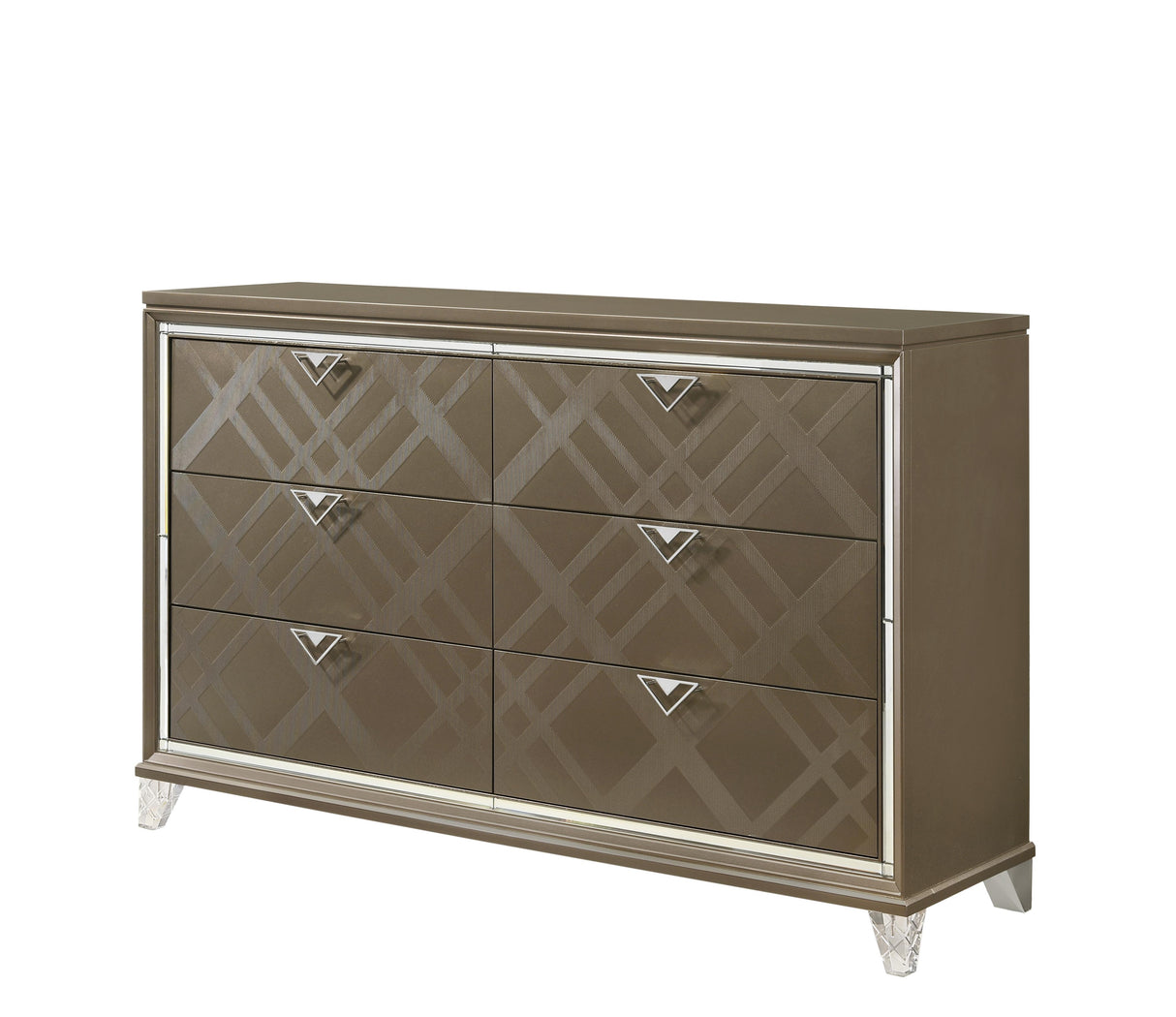 Skylar Dark Champagne Dresser - galleria furniture outlet