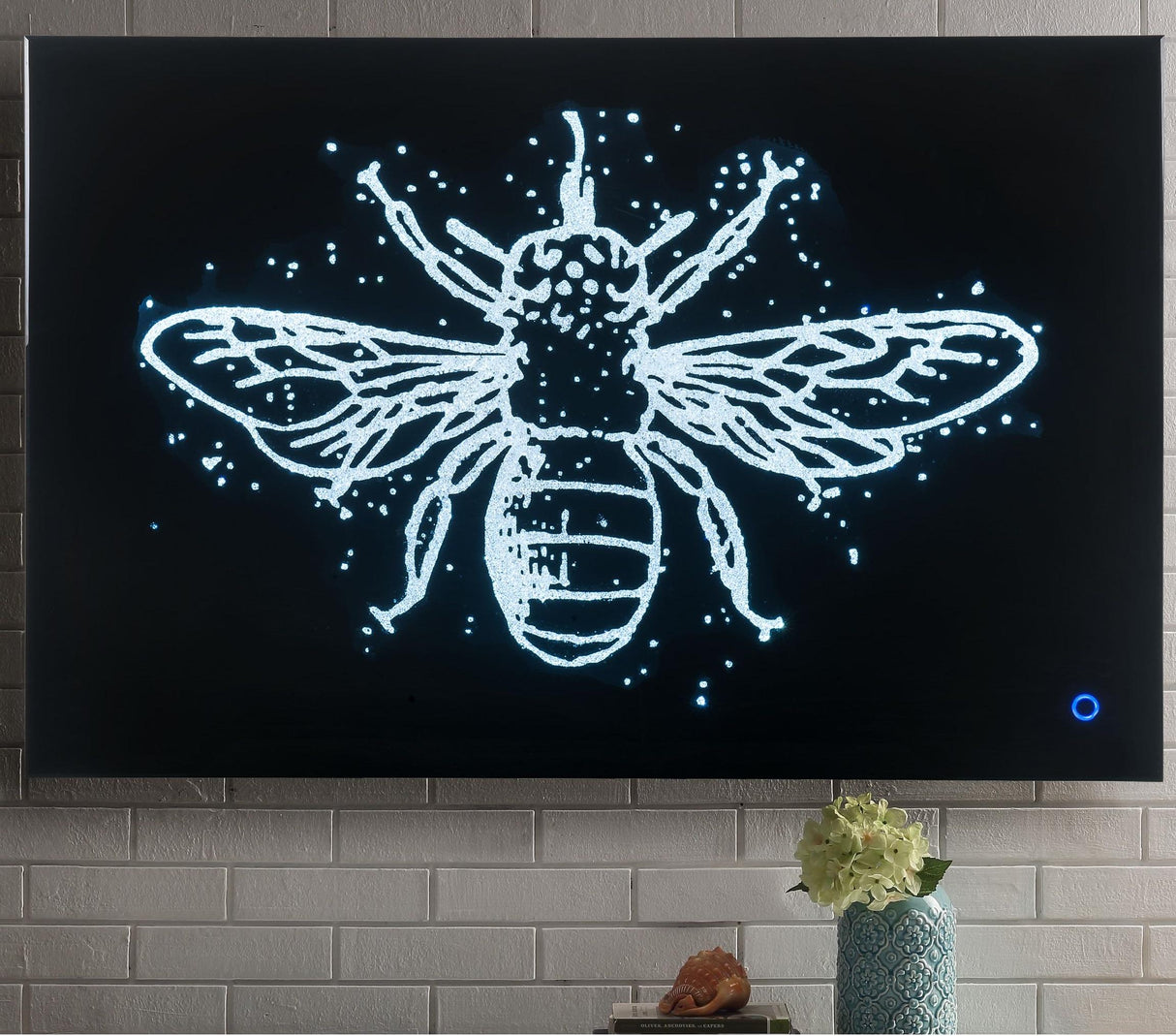 Vedris Smoky Glass & Faux Crystal Wall Art (LED) - galleria furniture outlet