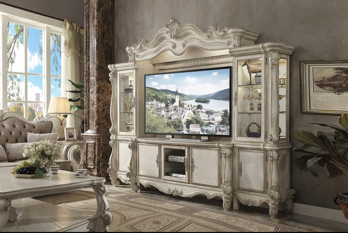 Versailles Bone White Entertainment Center (Side Piers & Bridge) - galleria furniture outlet