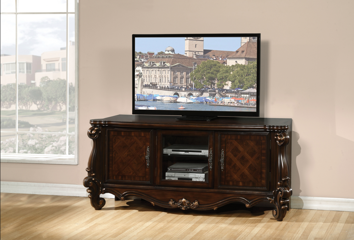 Versailles Cherry Oak TV Stand - galleria furniture outlet