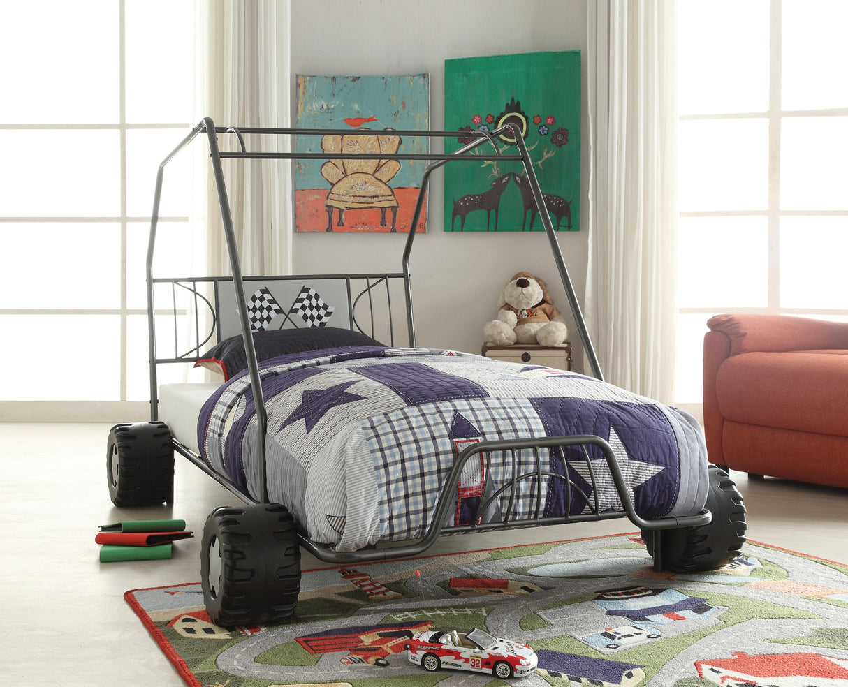 Xander Gunmetal Go Kart Twin Bed - galleria furniture outlet