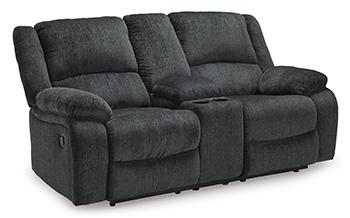 Draycoll Reclining Loveseat with Console - galleria furniture outlet