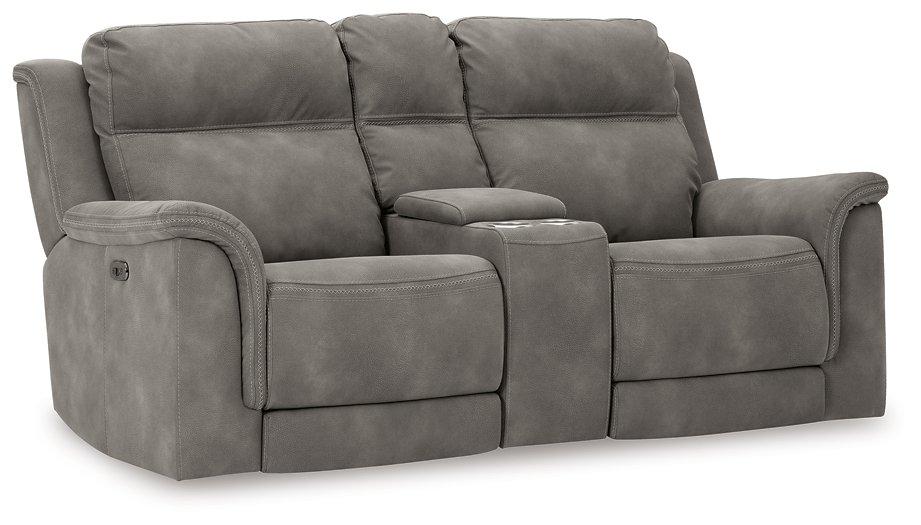 Next-Gen DuraPella Power Reclining Loveseat with Console - galleria furniture outlet