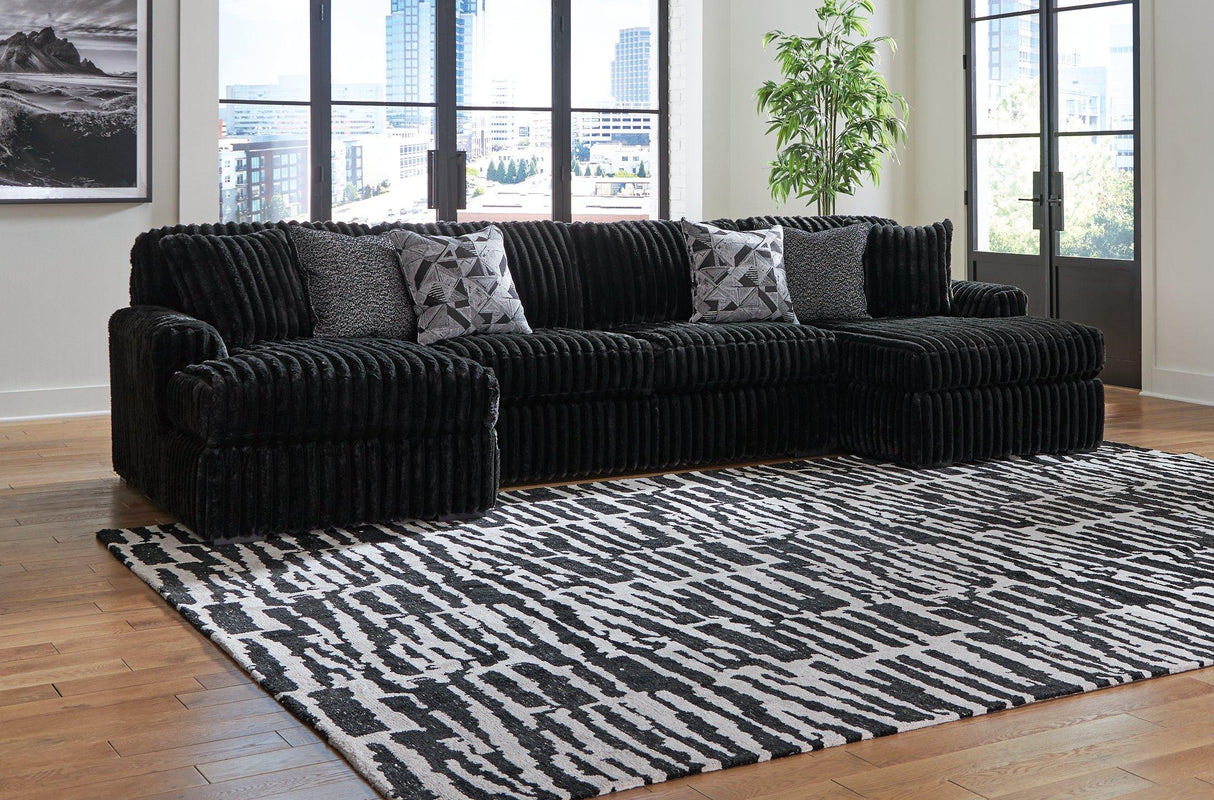 Midnight-Madness Sectional with Chaise - galleria furniture outlet