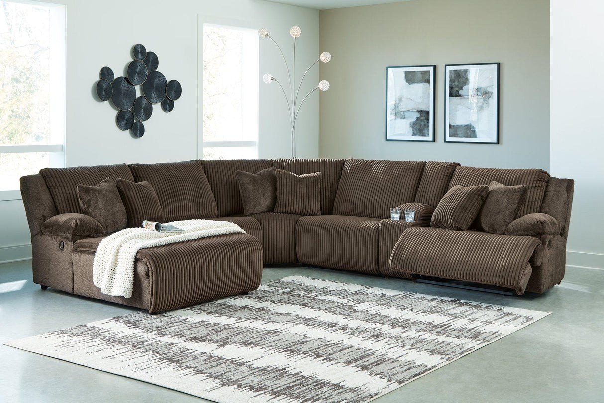 Top Tier Reclining Sectional with Chaise - galleria furniture outlet