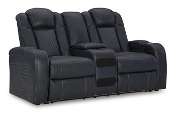 Fyne-Dyme Power Reclining Loveseat with Console - galleria furniture outlet