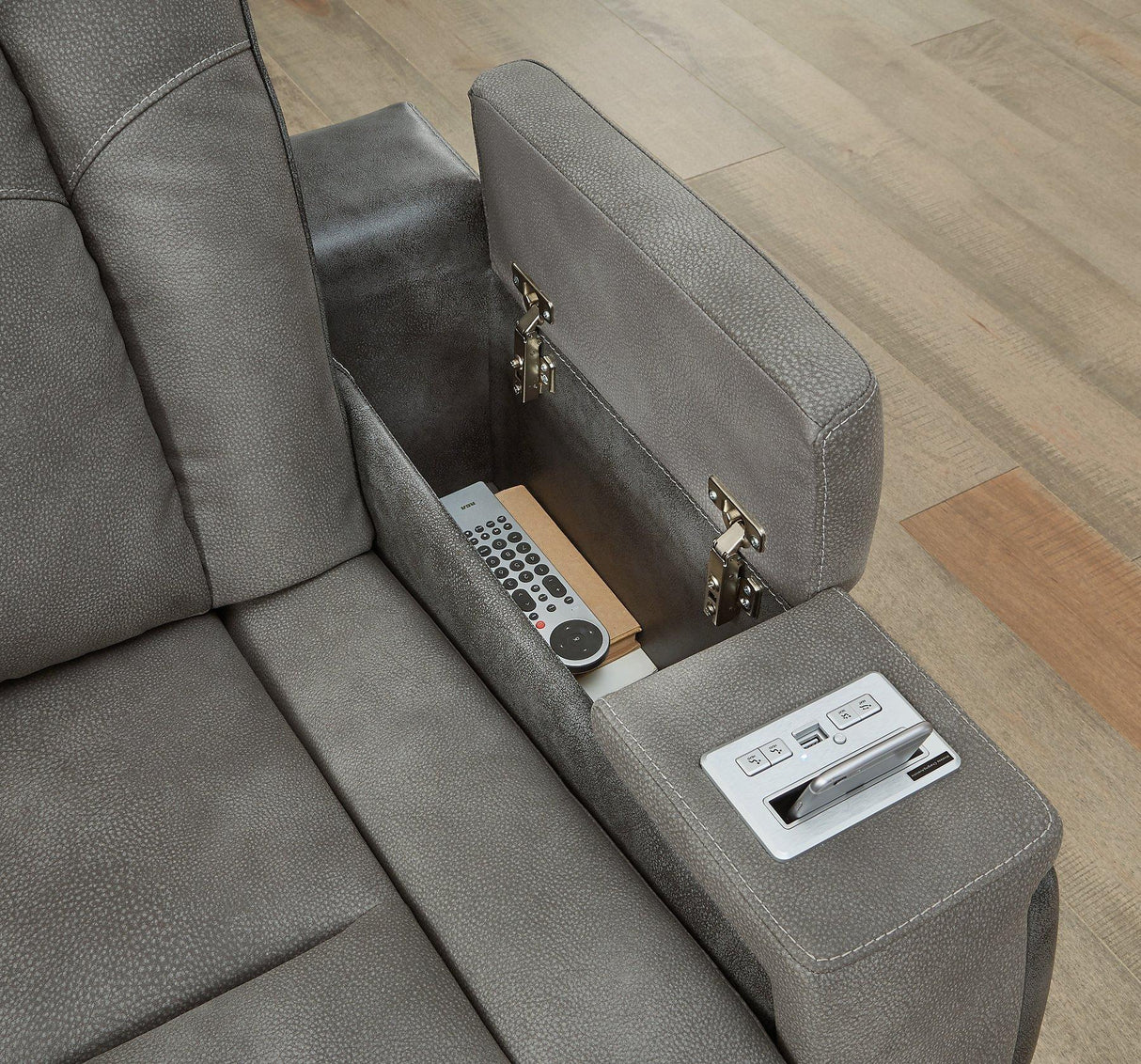 Next-Gen DuraPella Power Reclining Loveseat with Console - galleria furniture outlet