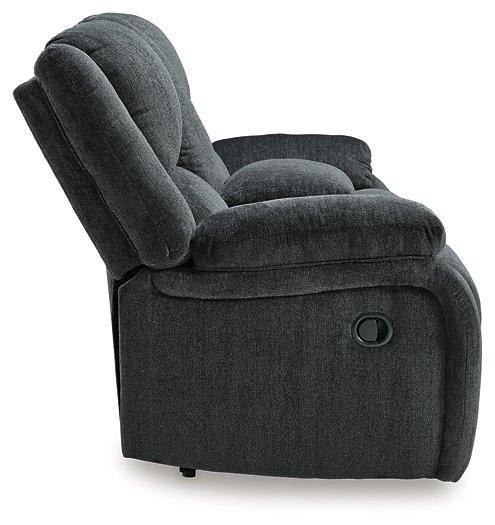 Draycoll Reclining Loveseat with Console - galleria furniture outlet