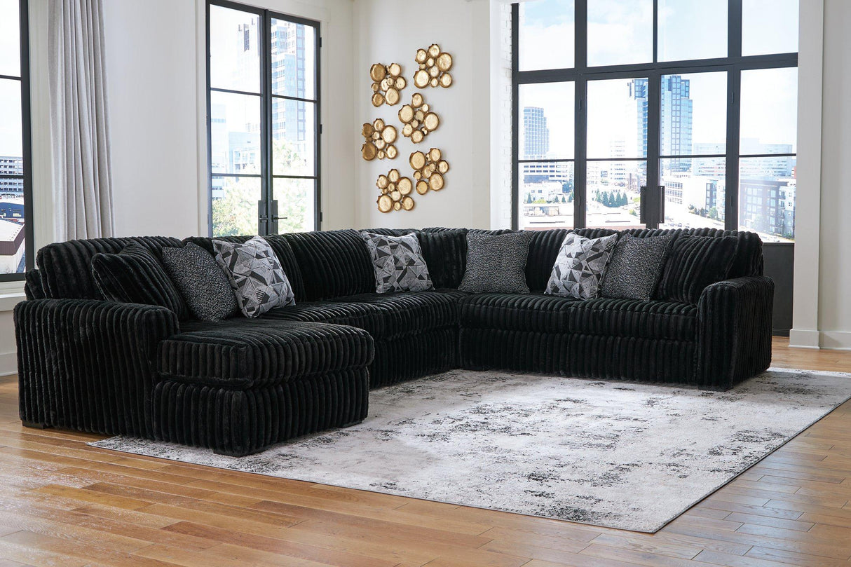 Midnight-Madness Sectional with Chaise - galleria furniture outlet