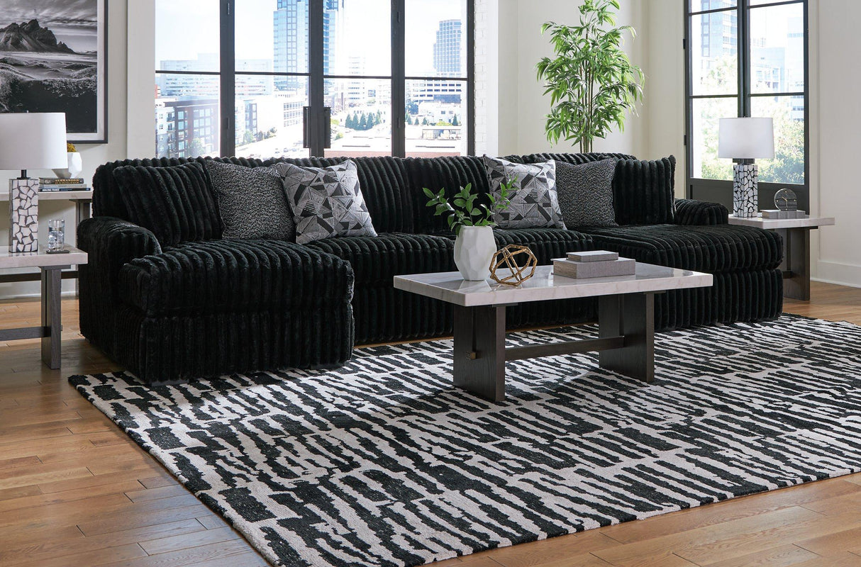 Midnight-Madness Sectional with Chaise - galleria furniture outlet