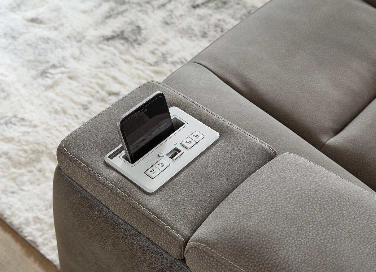 Next-Gen DuraPella Power Reclining Loveseat with Console - galleria furniture outlet