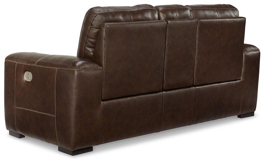 Alessandro Power Reclining Loveseat with Console - galleria furniture outlet