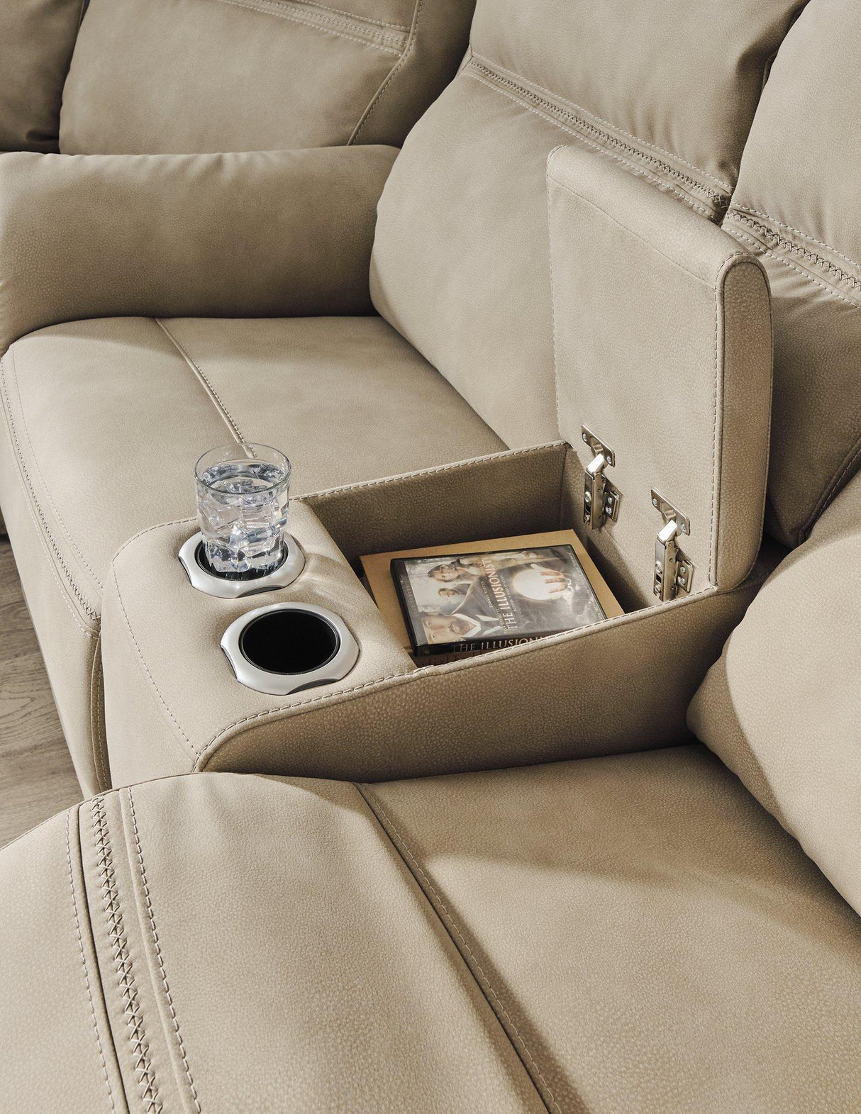 Next-Gen DuraPella Power Reclining Loveseat with Console - galleria furniture outlet