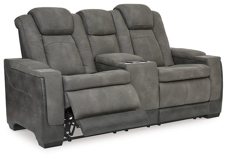 Next-Gen DuraPella Power Reclining Loveseat with Console - galleria furniture outlet