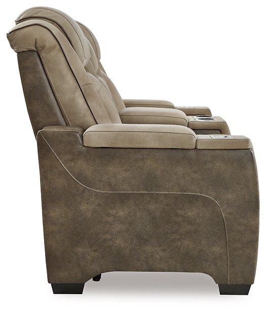 Next-Gen DuraPella Power Reclining Loveseat with Console - galleria furniture outlet