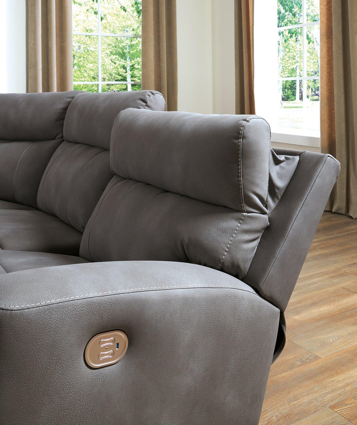 Next-Gen DuraPella Power Reclining Sectional Loveseat - galleria furniture outlet