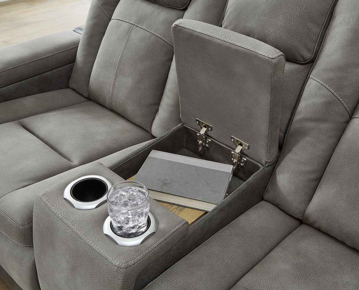 Next-Gen DuraPella Power Reclining Loveseat with Console - galleria furniture outlet