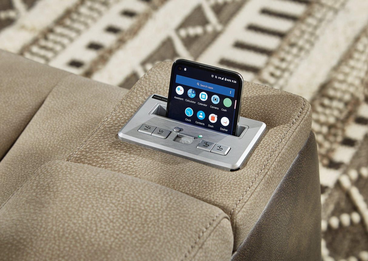 Next-Gen DuraPella Power Reclining Loveseat with Console - galleria furniture outlet