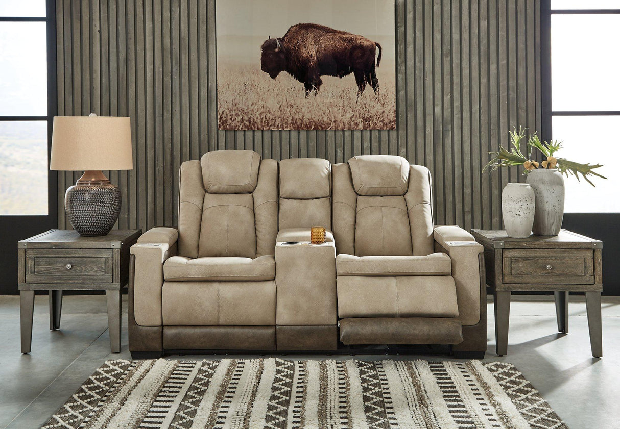 Next-Gen DuraPella Power Reclining Loveseat with Console - galleria furniture outlet
