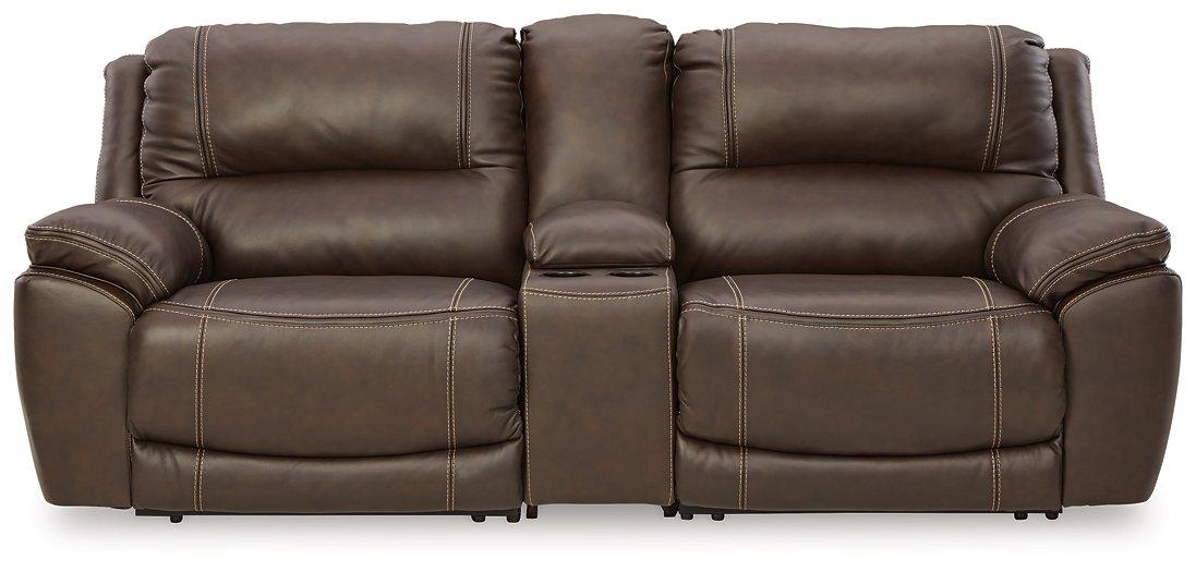 Dunleith Power Reclining Loveseat with Console - galleria furniture outlet