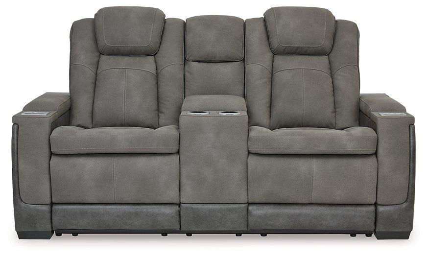 Next-Gen DuraPella Power Reclining Loveseat with Console - galleria furniture outlet