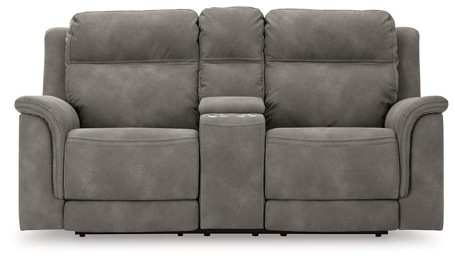 Next-Gen DuraPella Power Reclining Loveseat with Console - galleria furniture outlet