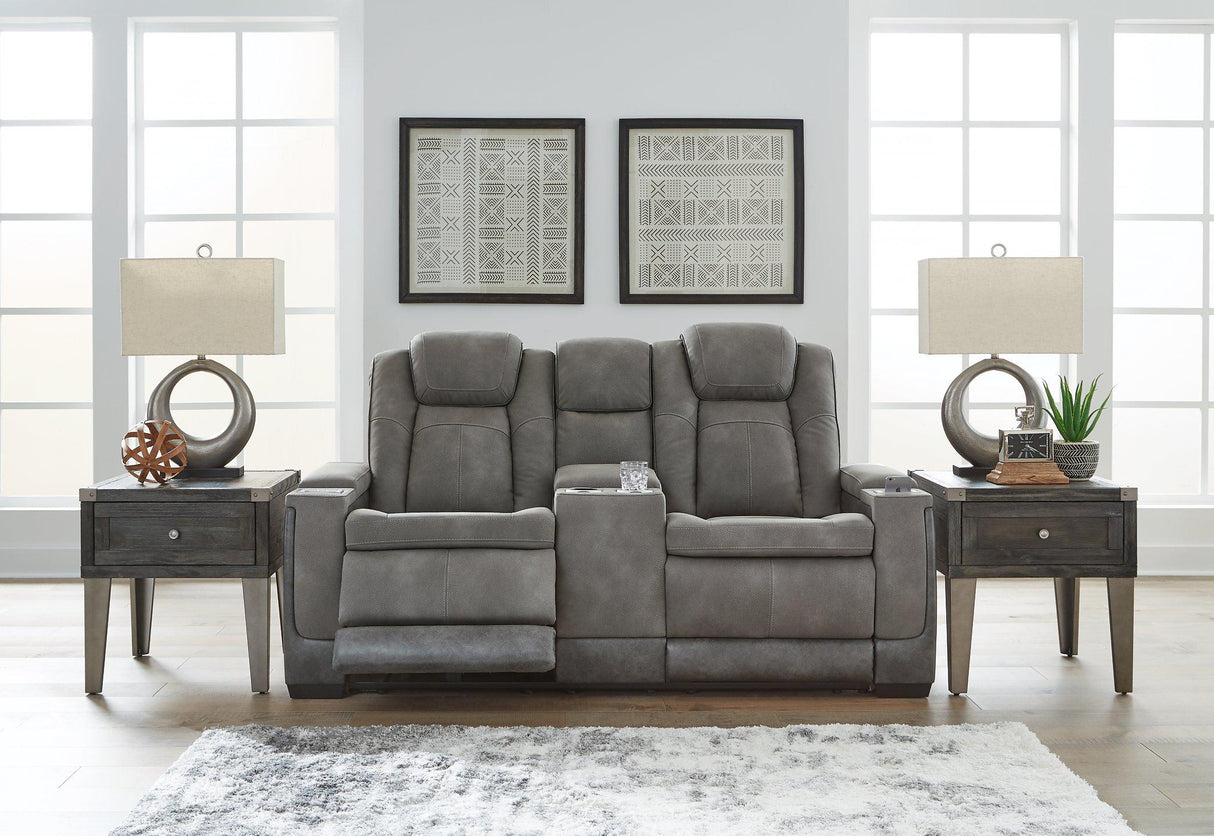 Next-Gen DuraPella Power Reclining Loveseat with Console - galleria furniture outlet