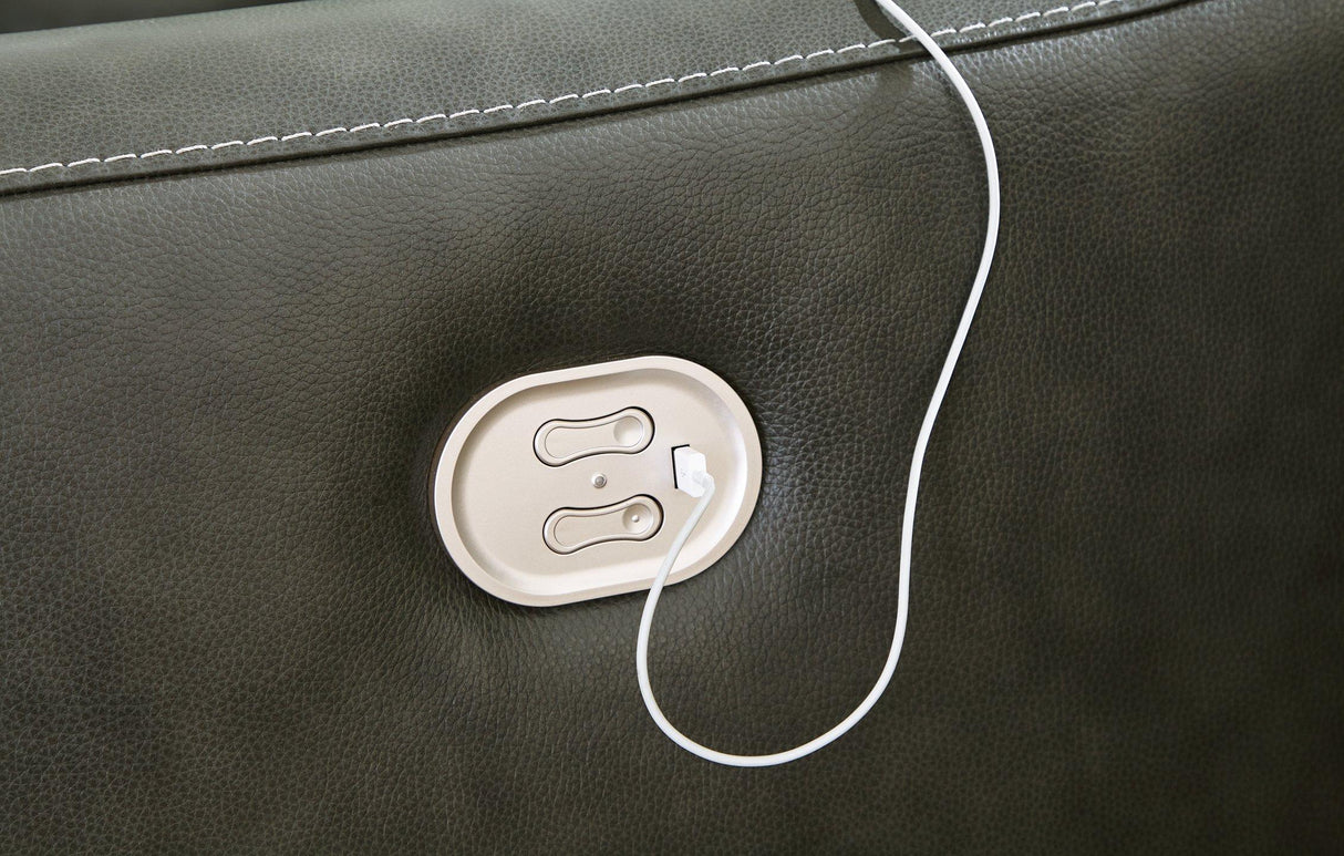 Center Line Power Reclining Sectional Loveseat - galleria furniture outlet