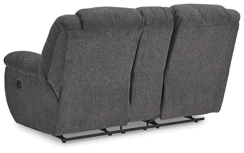 Foreside Reclining Loveseat with Console - galleria furniture outlet