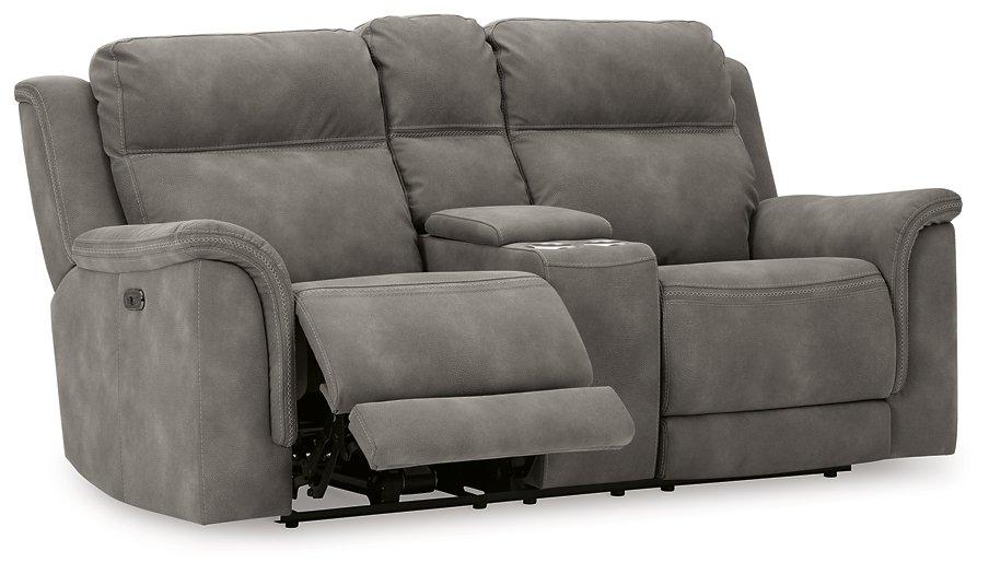 Next-Gen DuraPella Power Reclining Loveseat with Console - galleria furniture outlet