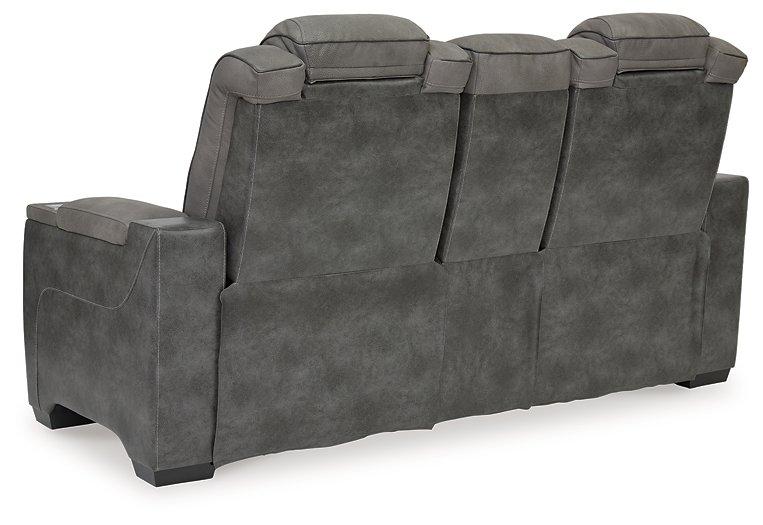 Next-Gen DuraPella Power Reclining Loveseat with Console - galleria furniture outlet