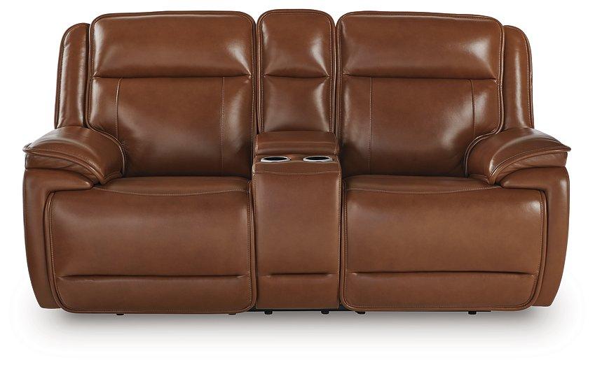 Healy Pier Power Reclining Loveseat with Console - galleria furniture outlet
