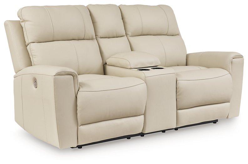 Dahlmoore Power Reclining Loveseat with Console - galleria furniture outlet