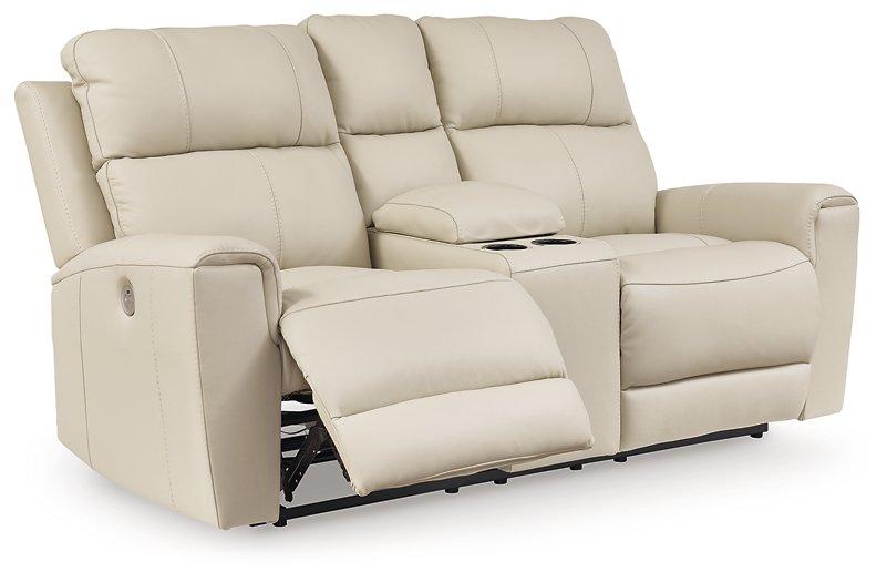 Dahlmoore Power Reclining Loveseat with Console - galleria furniture outlet