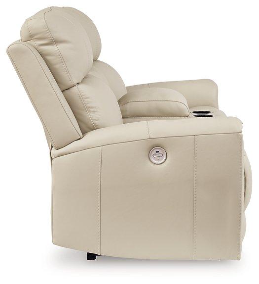 Dahlmoore Power Reclining Loveseat with Console - galleria furniture outlet