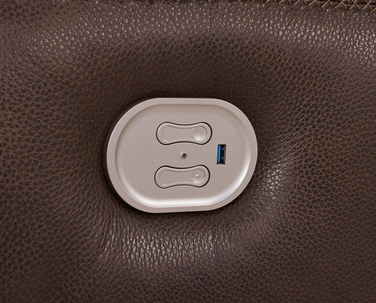 Alessandro Power Reclining Loveseat with Console - galleria furniture outlet