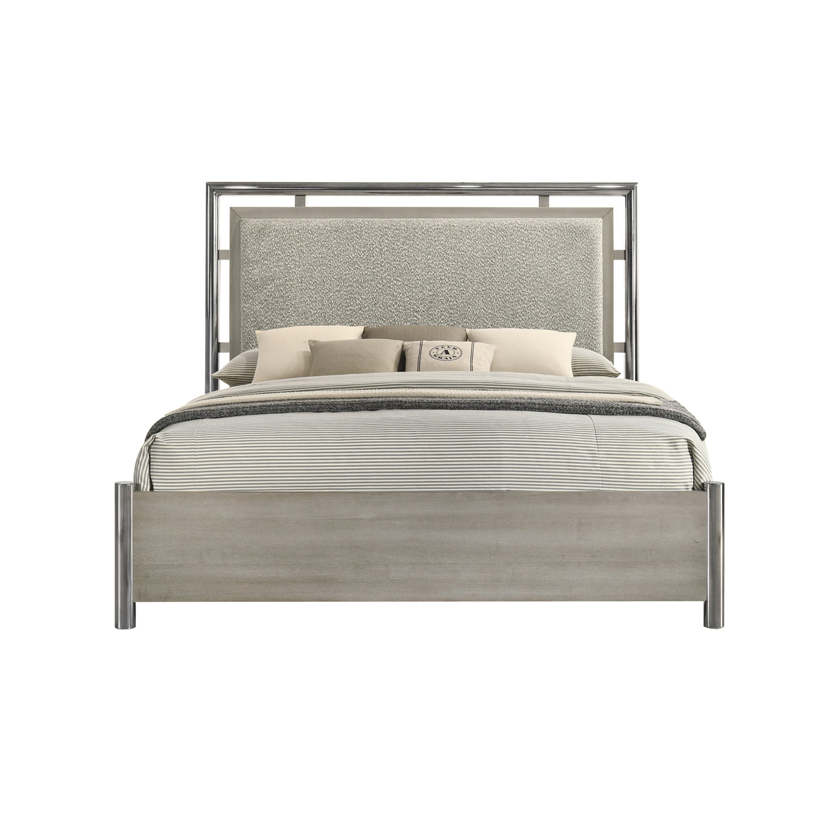 Lennox 5/0 Q Headboard, Footboard & Slat Kit-Gray