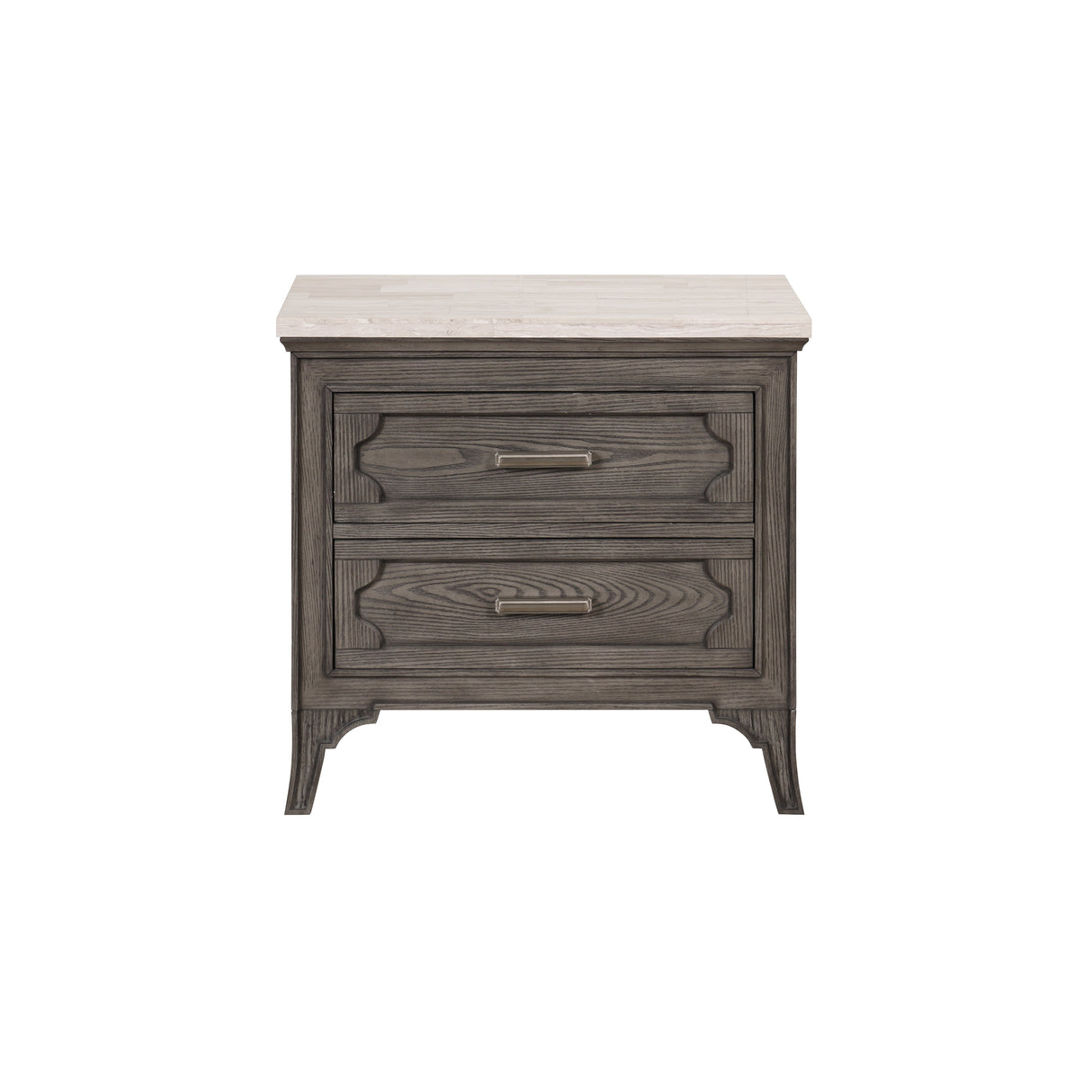 Lisbon Marble Top Nightstand-Gray