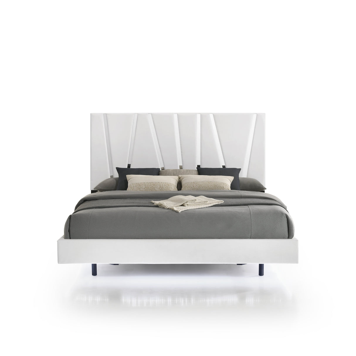 Europa 5/0 Q Headboard, Footboard & Slats-White