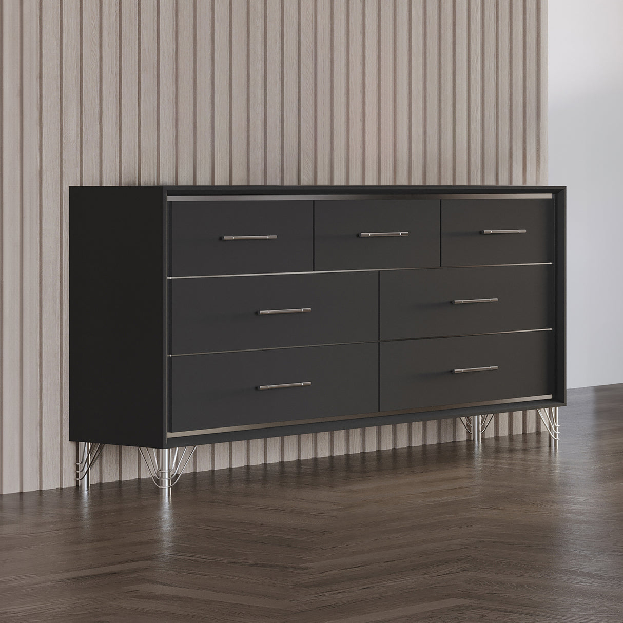 Ava 7 Drawer Dresser-Ebony