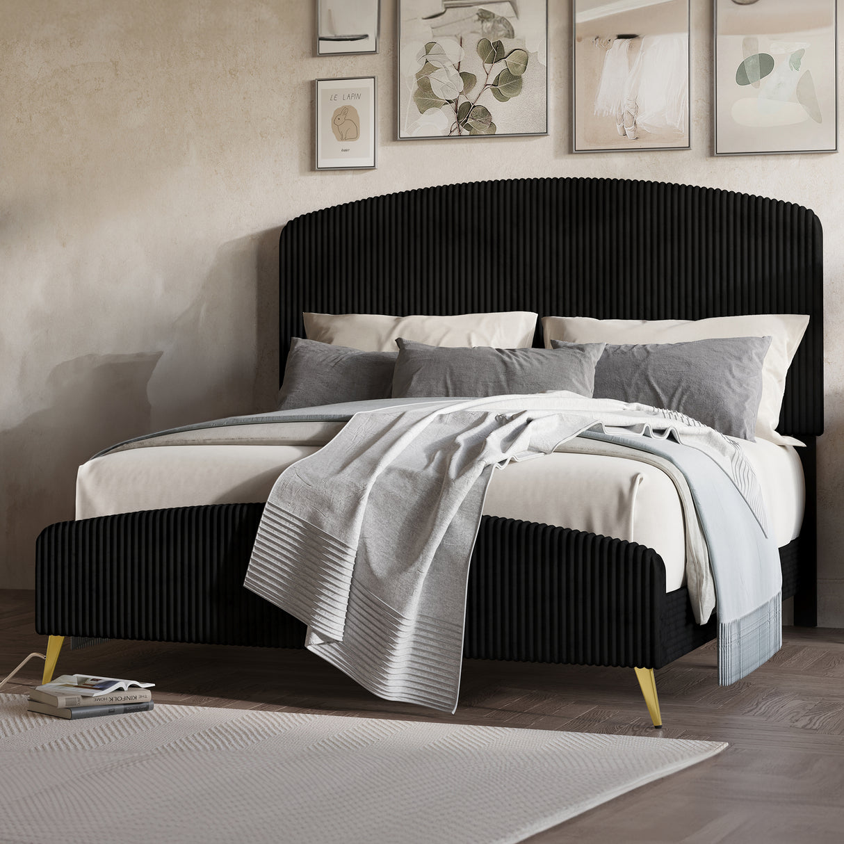 Kailani 6/6 Ek Hb,Fb, & Slats-Black